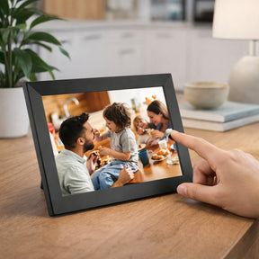 Porta-Retrato Digital WiFi com Tela Touchscreen HD de Mesa ou Parede