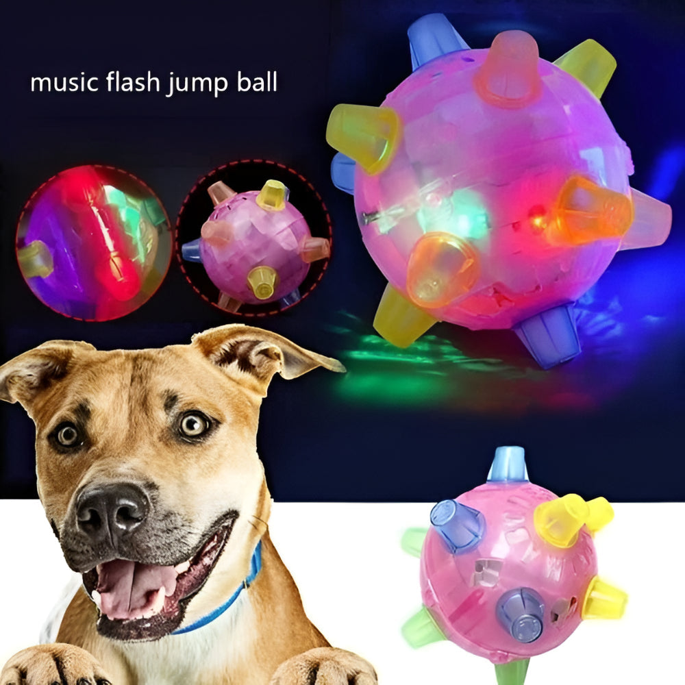 Brinquedo para Cães Bola de Borracha Plástica Interativa com LED que Pula