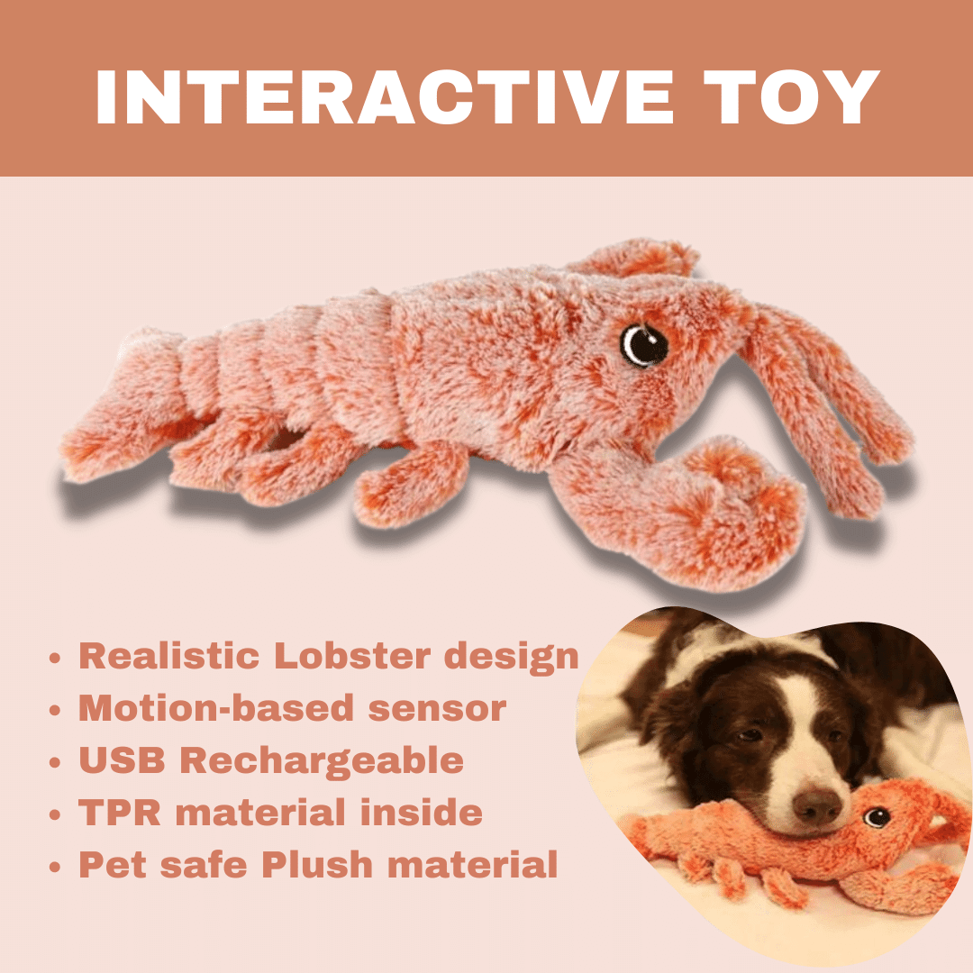 Brinquedo Interativo para Cães Lagosta de Pelúcia