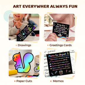 Drawing Paper Scratch Art Rainbow Craft Set