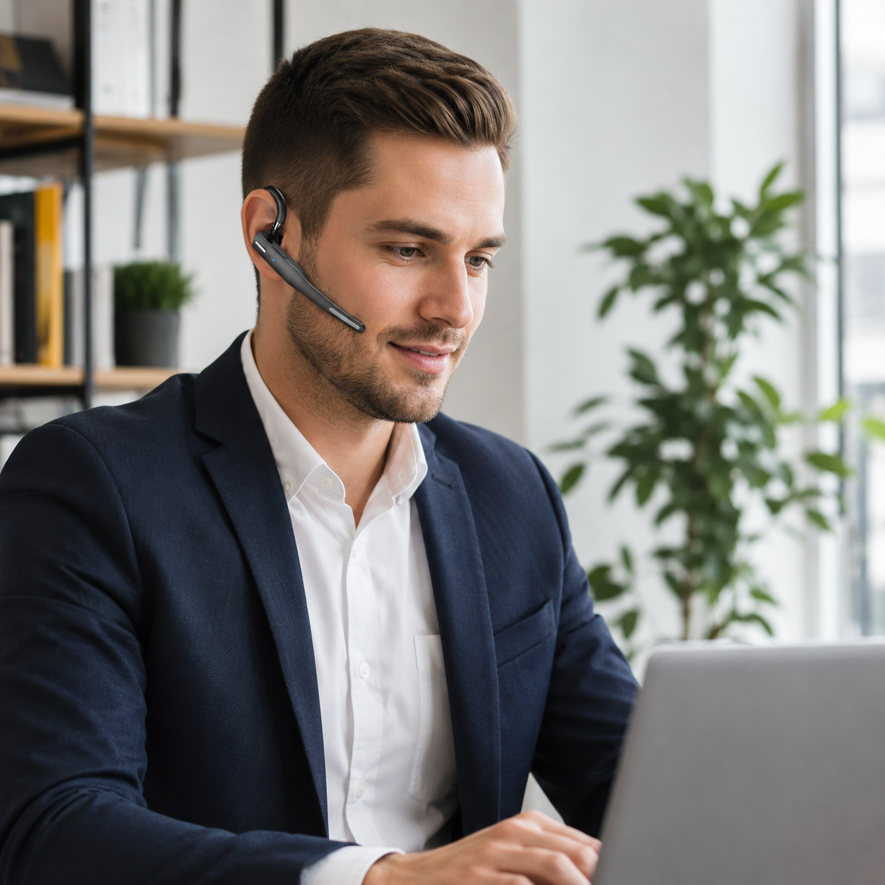 Fone de Ouvido Bluetooth com Microfone Duplo, Cancelamento de Ruído e Dobrável