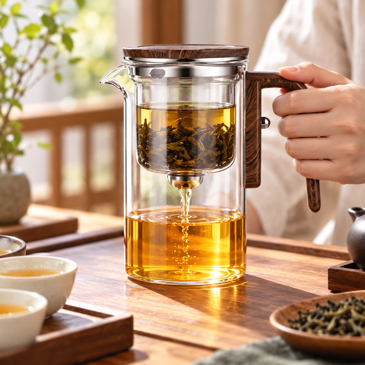 Bule de Infusão de Chá de Vidro Durável com Design de Precisão