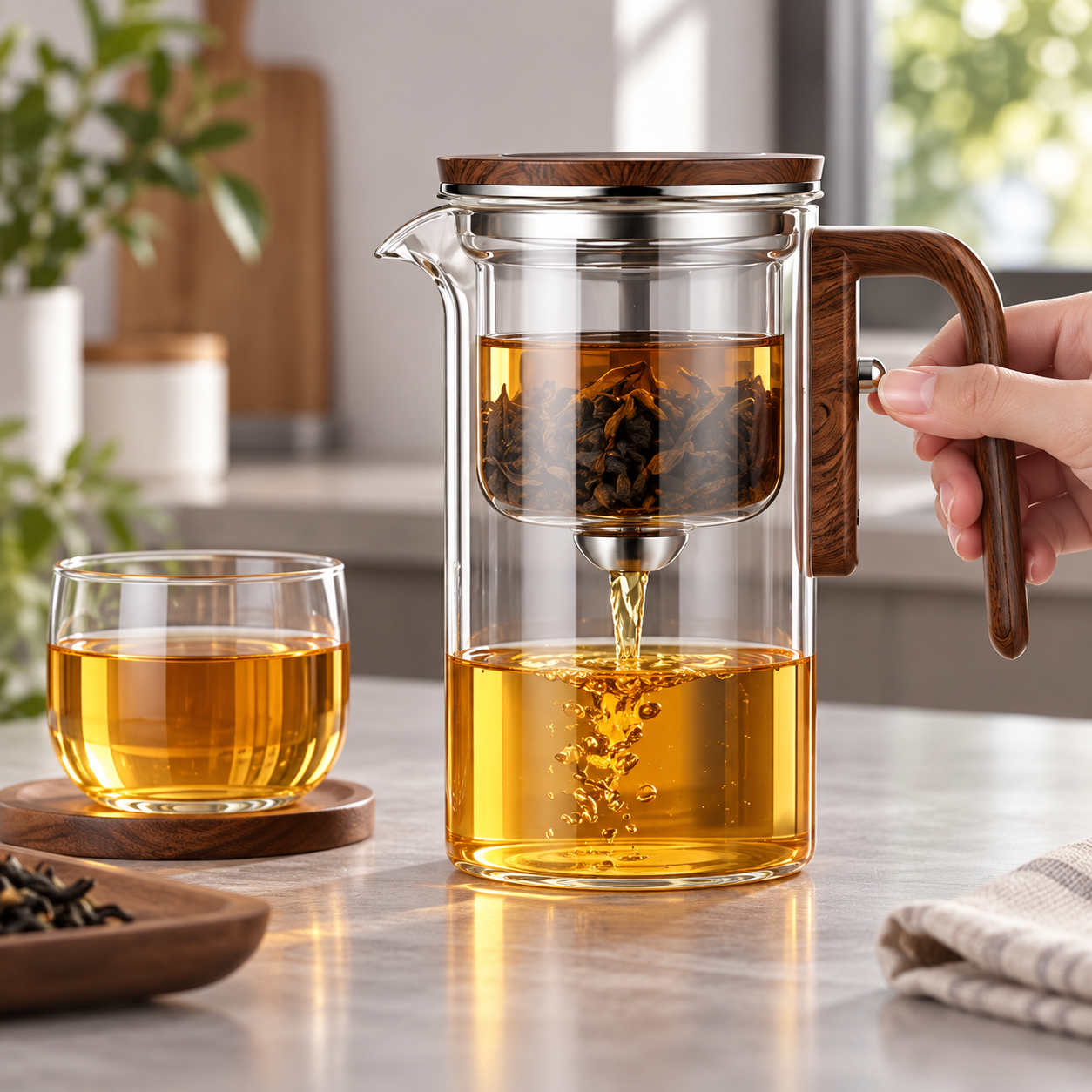Bule de Infusão de Chá de Vidro Durável com Design de Precisão