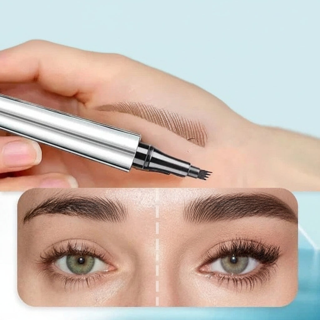 Caneta de Sobrancelha Efeito Microblading 4 Pontas à Prova D'água