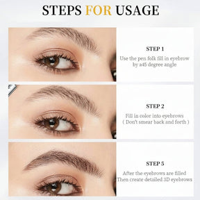 Caneta de Sobrancelha Efeito Microblading 4 Pontas à Prova D'água