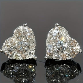 Earrings Mothers Day Gift Heart Crystal Stud Fashion Jewelry