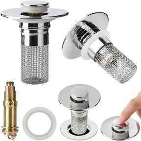 Stainless Steel Drain Filter – Hair Catcher, Easy Clean & Sink-Friendly