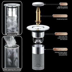 Stainless Steel Drain Filter – Hair Catcher, Easy Clean & Sink-Friendly