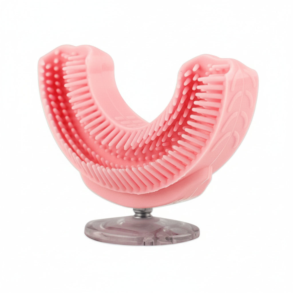 Escova de Dente Elétrica Infantil Sônica de Silicone em Formato U Automática