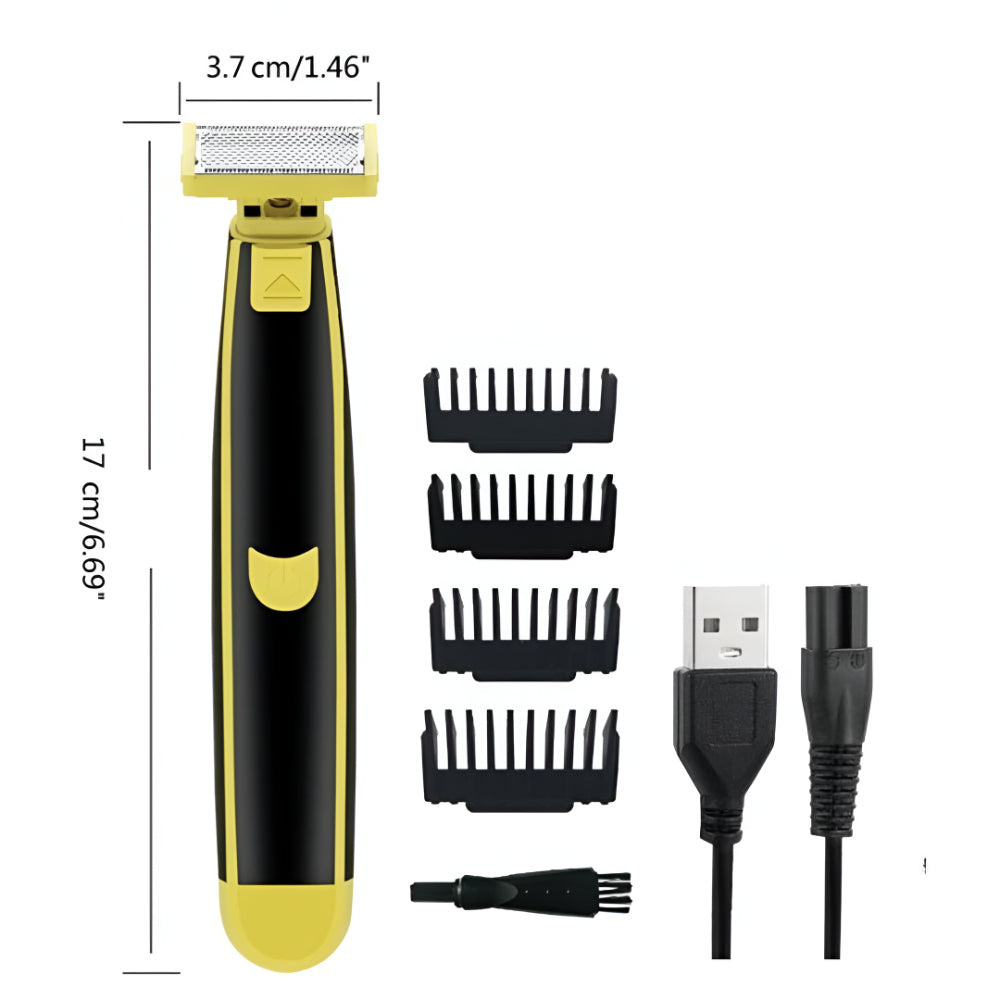 Barbeador Elétrico e Aparador de Pelos Corporais Recarregável via USB