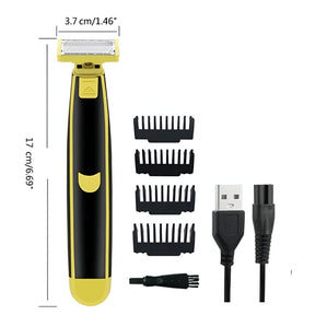 Barbeador Elétrico e Aparador de Pelos Corporais Recarregável via USB