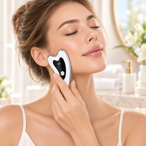 Caneta de Massagem Facial Elétrica com Terapia Térmica e Luz Vermelha