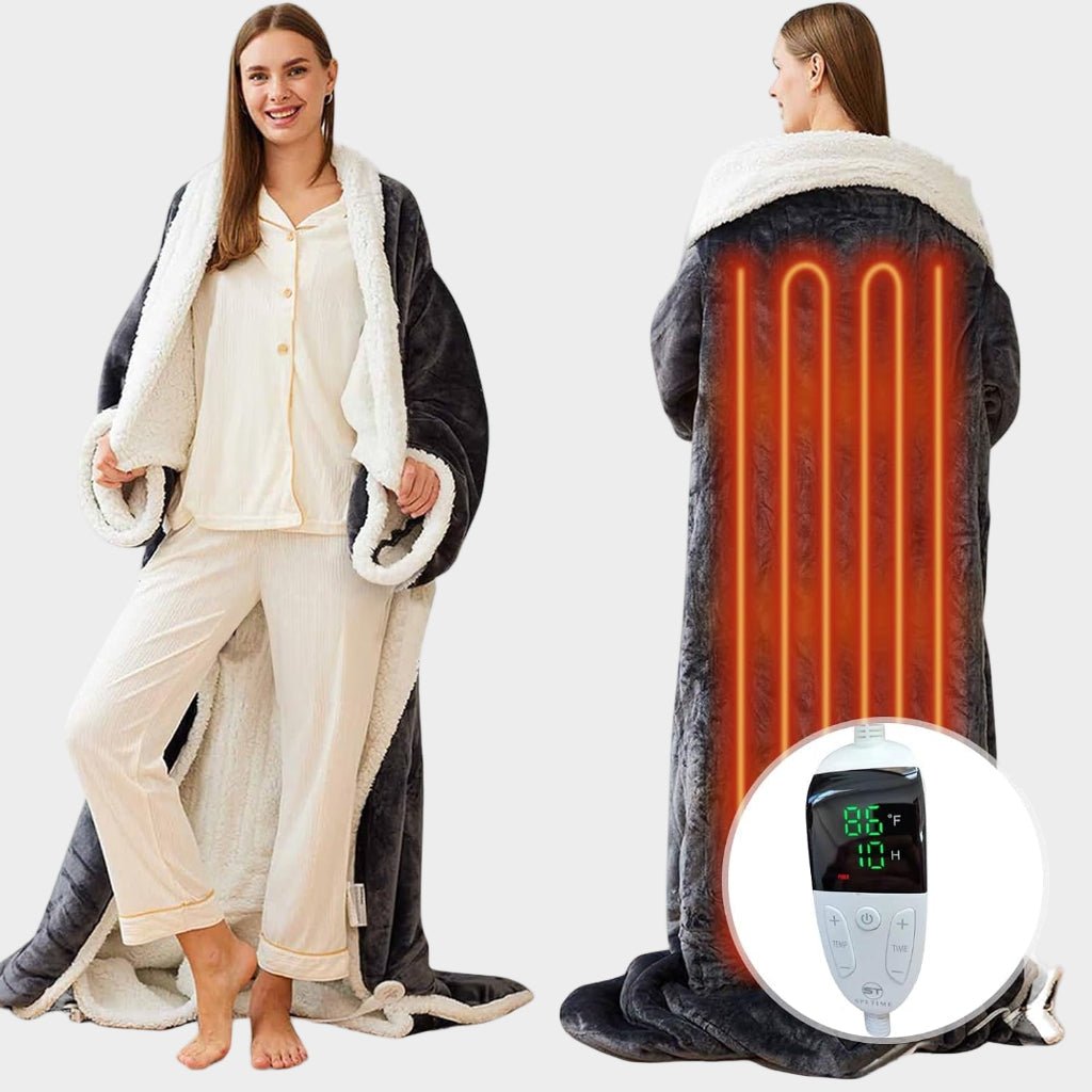 Cobertor Elétrico Vestível de Sherpa Fleece para Adultos