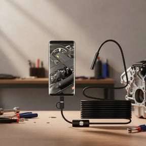 Câmera Endoscópica HD – Inspeção Plug & Play para Tubulações e Paredes