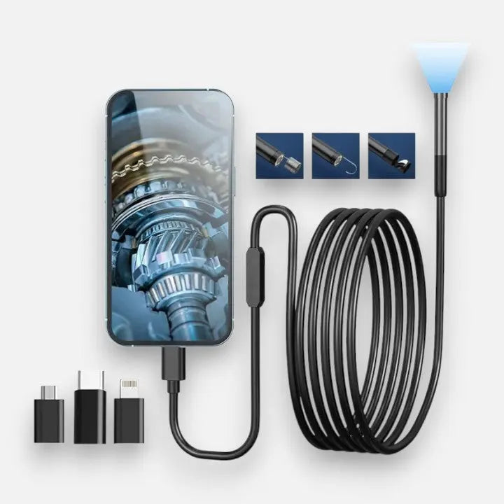 Câmera Endoscópica HD – Inspeção Plug & Play para Tubulações e Paredes