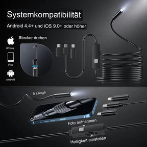 Câmera Endoscópica HD – Inspeção Plug & Play para Tubulações e Paredes
