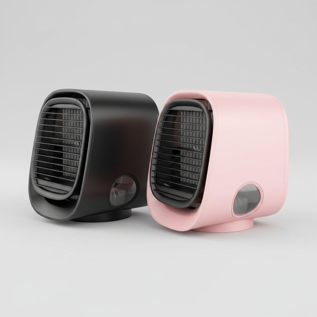 Ventilador Climatizador Evaporativo Elétrico - Resfriador de Ar Pessoal para Uso em Ambientes e Mesas