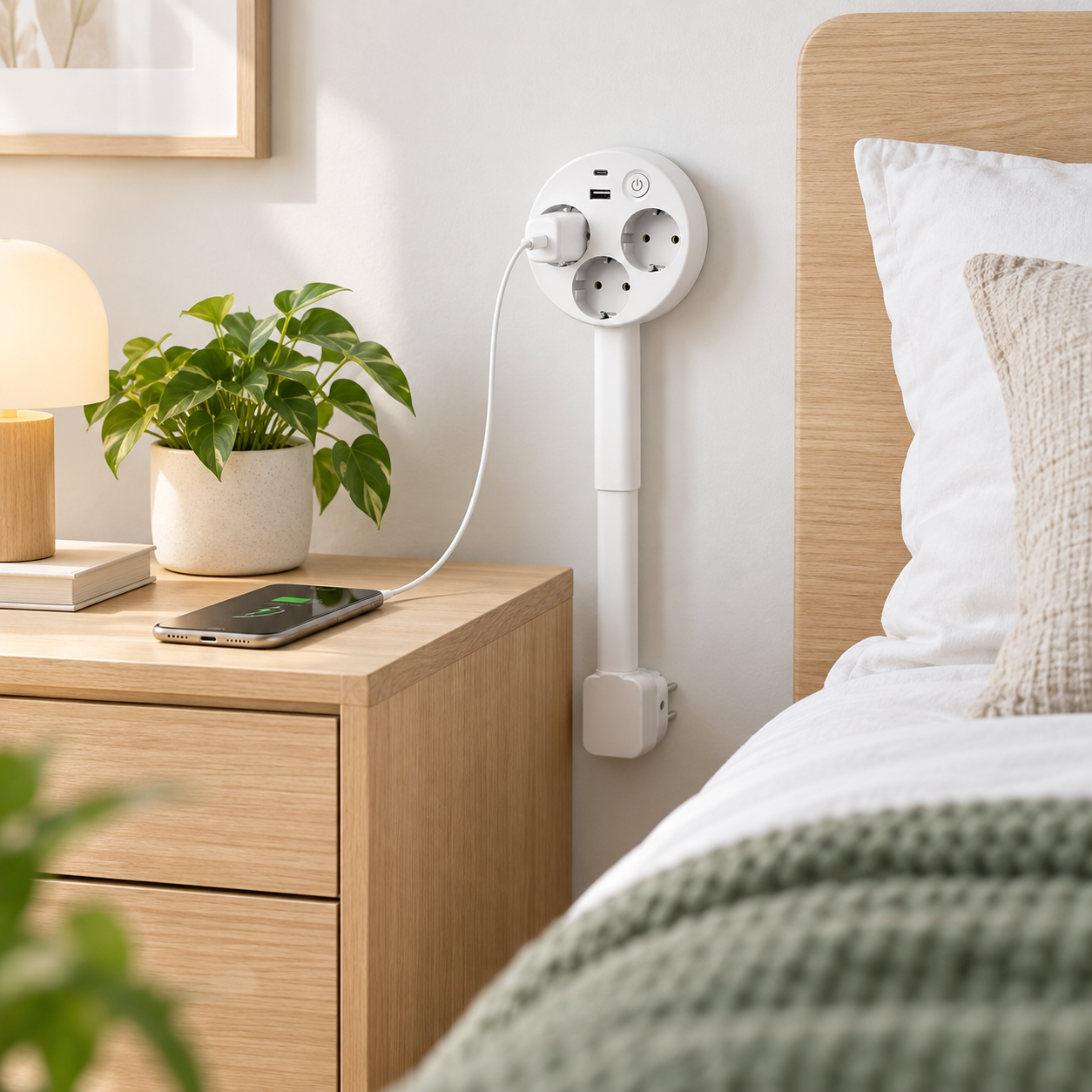 Extendable Outlet Smart Power Strip Adjustable Design