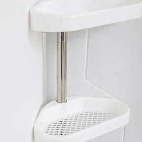 Shower Shelf Tension Pole Adjustable Corner Bathroom Storage Rack