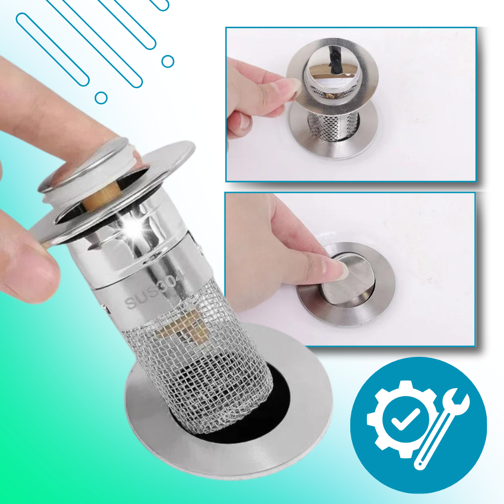 Retractable sink stopper to prevent odors