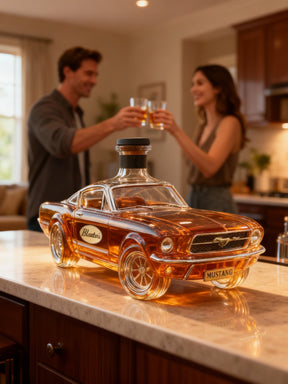 Decanter de Whisky Carro Mustang – Item de Colecionador em Vidro para Bar Residencial e Presente