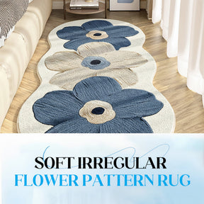 Area Rug Floral Irregular Soft Bedroom Floor Mat