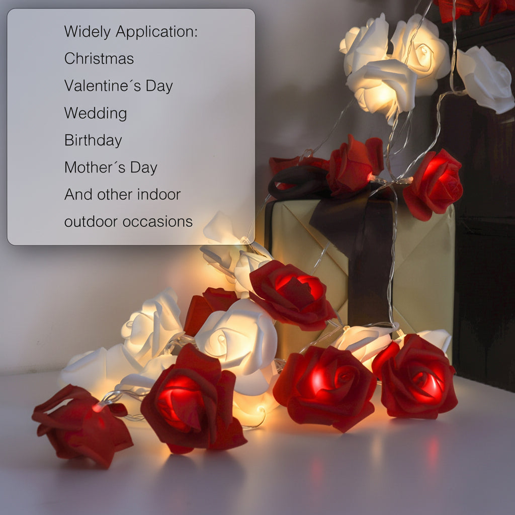 Luzes de Fada Rosas a Pilha Decoração Romântica