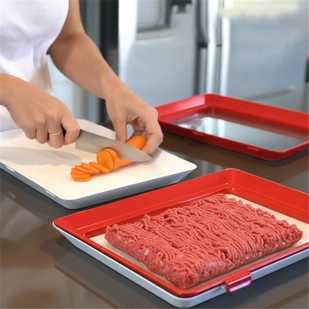 Bandeja de Armazenamento de Alimentos Reutilizável com Vedação Elástica para Frescor na Cozinha