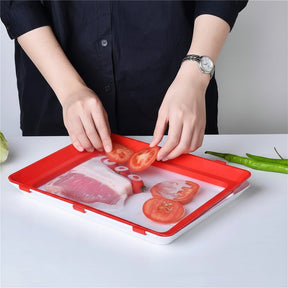 Bandeja de Armazenamento de Alimentos Reutilizável com Vedação Elástica para Frescor na Cozinha