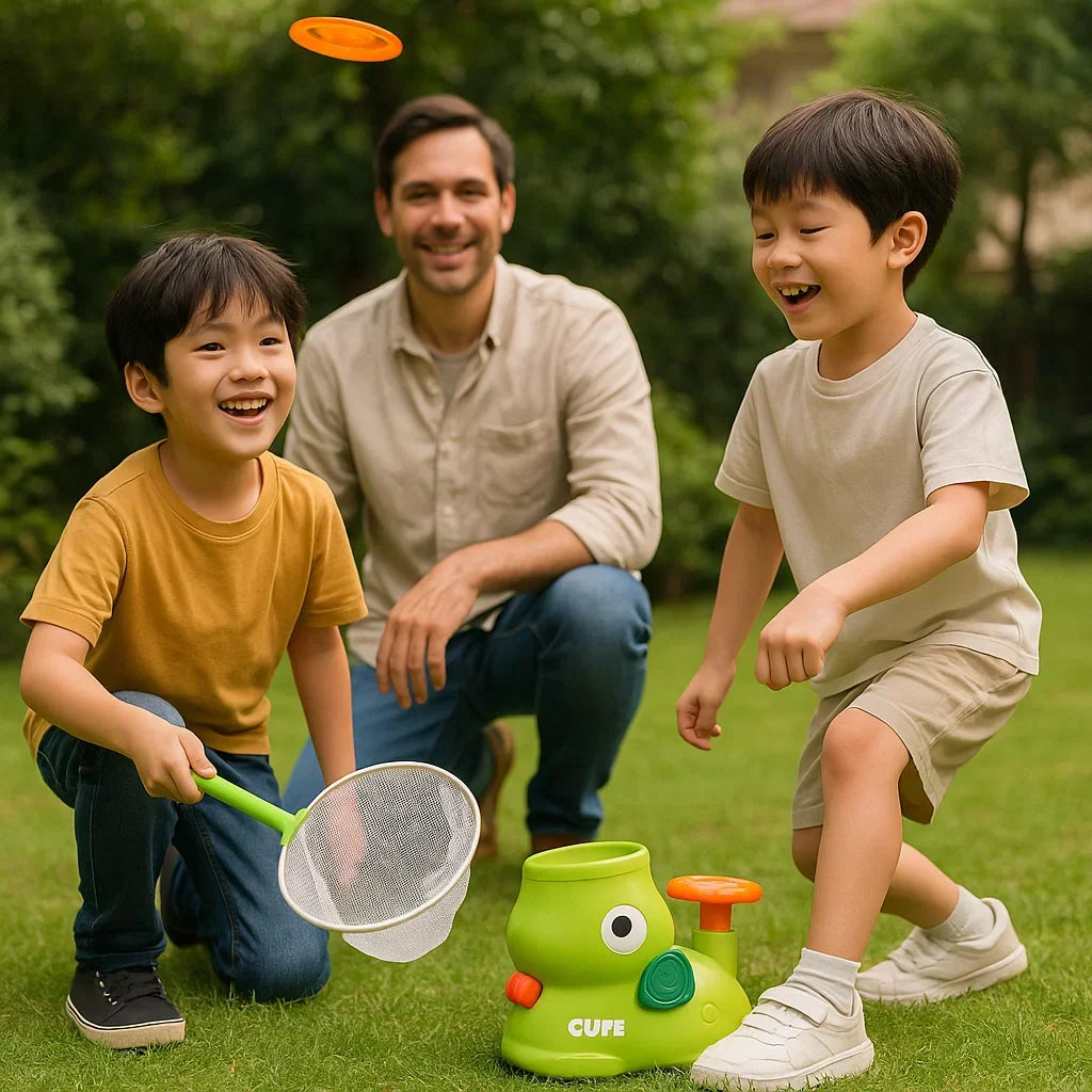 Kids Toy Frisbee Launcher Net Game Active Catch Play Set