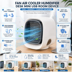 Fan Air Cooler Humidifier Desk Mini USB Room Device