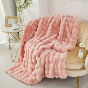 Throw Blanket Faux Fur Plush Soft Cozy Sofa Bed Cover