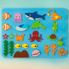 Quadro de Feltro para Decoração de Parede - Display Interativo de Aprendizado Infantil