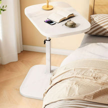 Height-Adjustable Side Table – Wood Top, Metal Frame & Bedroom-Ready