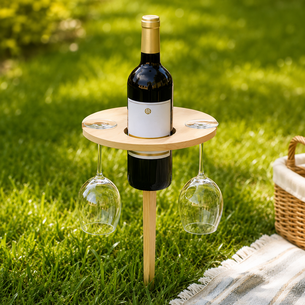 Mesa de Vinho Dobrável Portátil para Piquenique ao Ar Livre
