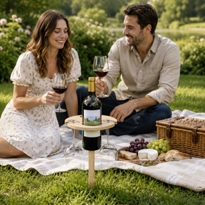 Mesa de Vinho Dobrável Portátil para Piquenique ao Ar Livre