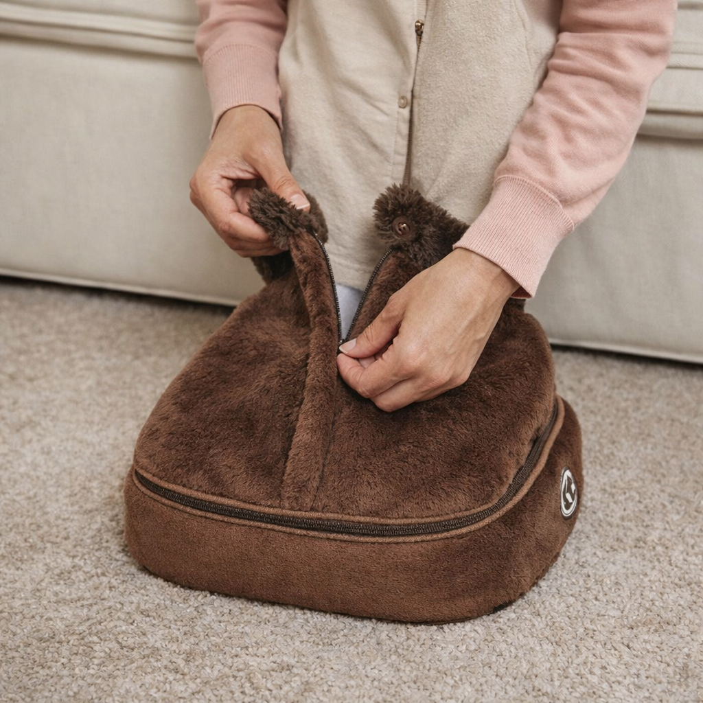 Pantufas com Aquecimento e Vibração para Massagem nos Pés Relaxamento Aconchegante