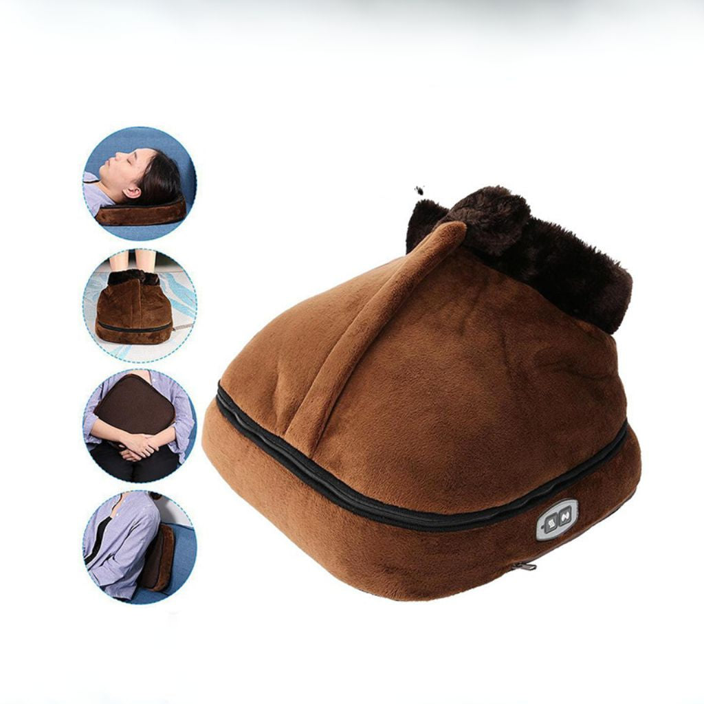 Pantufas com Aquecimento e Vibração para Massagem nos Pés Relaxamento Aconchegante