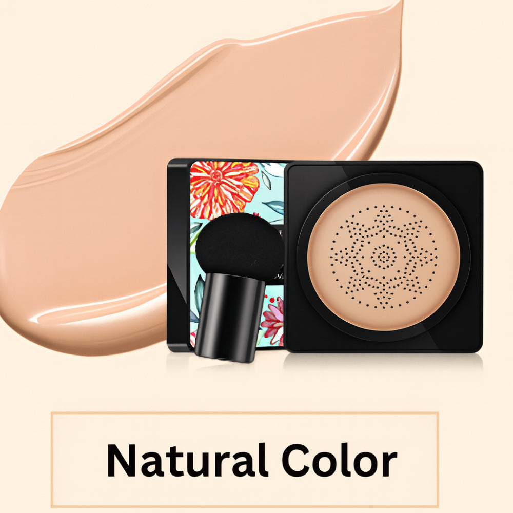 Base Cushion de Cobertura Natural com Aplicador para Rosto