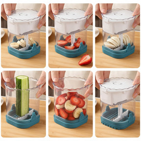 Fruit Slicer 8 Blades Easy Use Strawberry Cutter Fruit Salad