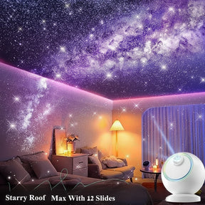 Projetor de Estrelas Bluetooth Luminária Galaxy LED Rotativa