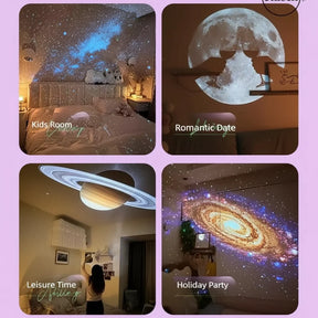 Projetor de Estrelas Bluetooth Luminária Galaxy LED Rotativa