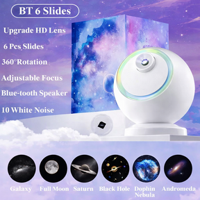 Projetor de Estrelas Bluetooth Luminária Galaxy LED Rotativa