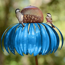 Comedouro de Metal para Pássaros em Formato de Girassol para Jardim, Pendente e Externo