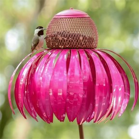 Comedouro de Metal para Pássaros em Formato de Girassol para Jardim, Pendente e Externo