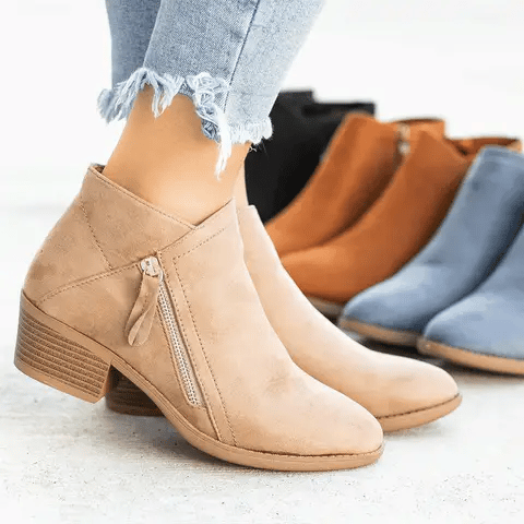 Botas ortopédicas de couro femininas