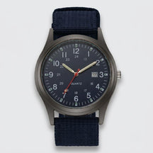 Military Watch with Nylon Strap – Water-Resistant, Shock-Proof & Luminous Hands
