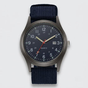 Military Watch with Nylon Strap – Water-Resistant, Shock-Proof & Luminous Hands