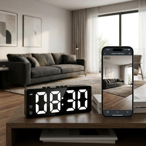 Despertador Digital com Câmera de Segurança 2K – HD, Detecção de Movimento e Wi-Fi