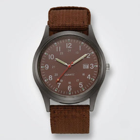 Military Watch with Nylon Strap – Water-Resistant, Shock-Proof & Luminous Hands